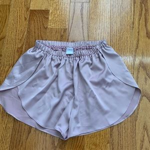 Pink silk sleep shorts (NWOT)